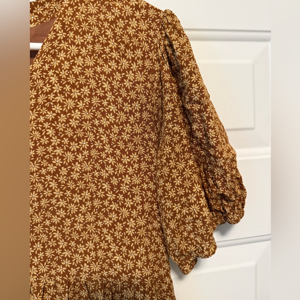 Roolee Brown Floral Midi Dress - Picture 4 of 5